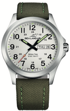 Load image into Gallery viewer, SEALANDAIR | Quartz | Outdoor Adventure | 42mm Stainless Steel Case | Olive Nylon & Leather Strap | Swiss Made