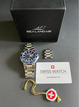 Load image into Gallery viewer, SEALANDAIR | Automatic | Ocean Adventure | Dive Watch | 25 Jewels | 43mm Stainless Steel Case & Bracelet | Rotating Bezel | Swiss Made