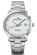 Load and play video in Gallery viewer, SEALANDAIR | Quartz | Adventure | White Dial | 40mm Stainless Steel Case &amp; Bracelet | Swiss Made
