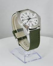 Load and play video in Gallery viewer, SEALANDAIR | Quartz | Outdoor Adventure | 42mm Stainless Steel Case | Olive Nylon &amp; Leather Strap | Swiss Made
