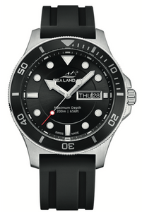 SEALANDAIR | Quartz | Ocean Adventure | Dive Watch | 42.5mm Stainless Steel Case | Rotating Bezel | Silicon Strap | Swiss Made