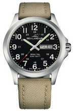 Load image into Gallery viewer, SEALANDAIR | Quartz | Outdoor Adventure | 42mm Stainless Steel Case | Khaki Nylon &amp; Leather Strap  | Swiss Made
