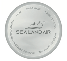 Load image into Gallery viewer, SEALANDAIR | Quartz | Outdoor Adventure | 42mm Stainless Steel Case | Black Genuine Leather Strap | Swiss Made
