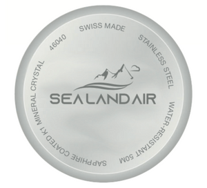 SEALANDAIR | Quartz | Outdoor Adventure | 42mm Stainless Steel Case | Black Genuine Leather Strap | Swiss Made