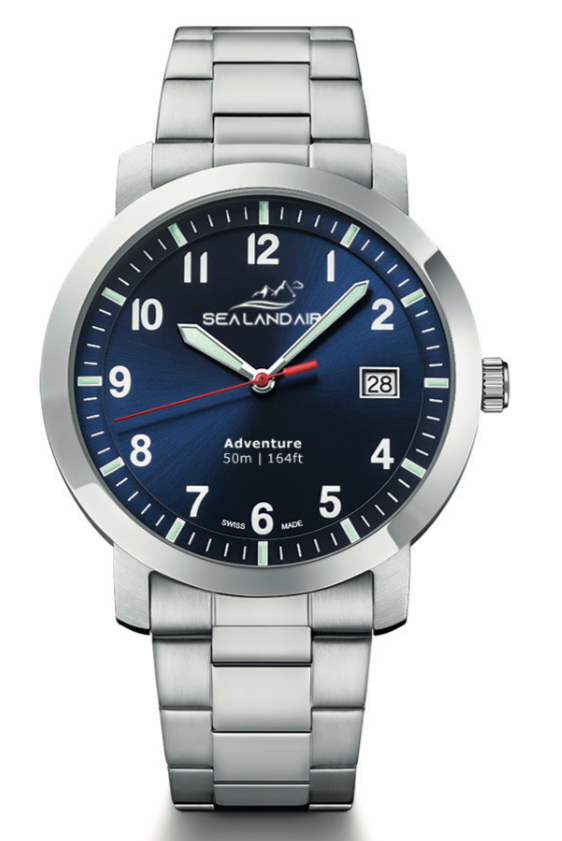SEALANDAIR | Quartz | Adventure | Blue Dial | 40mm Stainless Steel Case & Bracelet | Swiss Made
