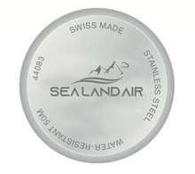 Load image into Gallery viewer, SEALANDAIR | Quartz | Women | Adventure |  White Dial | 34mm Stainless Steel Case | Black Genuine Leather Strap | Swiss Made

