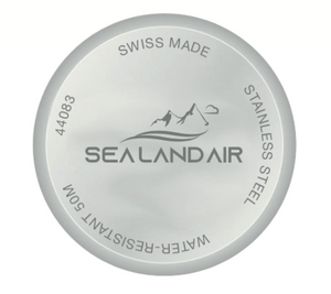 SEALANDAIR | Quartz | Women | Adventure |  White Dial | 34mm Stainless Steel Case | Black Genuine Leather Strap | Swiss Made