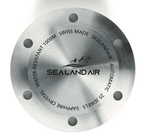 SEALANDAIR | Automatic | Ocean Adventure Professional Dive | 1,000 Meters / 3,280 Feet | Helium Release | 25 Jewels | 46mm Stainless Steel  | Swiss Made
