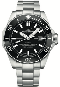 SEALANDAIR | Automatic | Ocean Adventure Professional Dive | 1,000 Meters / 3,280 Feet | Helium Release | 25 Jewels | 46mm Stainless Steel  | Swiss Made